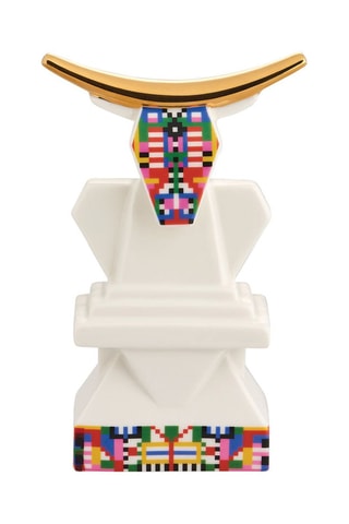Figurita de porcelana Cow - 8 x 13 x 4 cm - Blanco