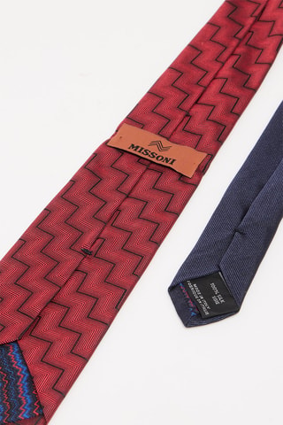 Cravate en soie - Bleu marine et rouge