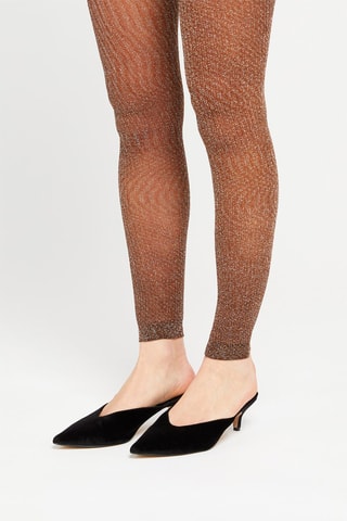 Legging Marron et argenté