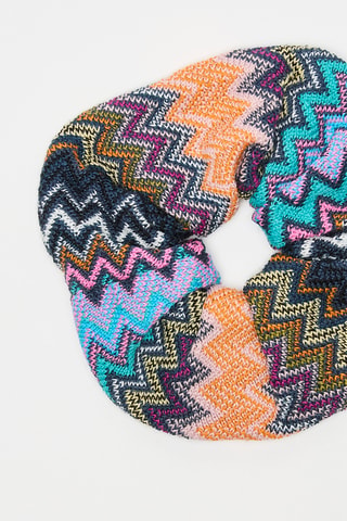Chouchou en laine - Turquoise et bleu