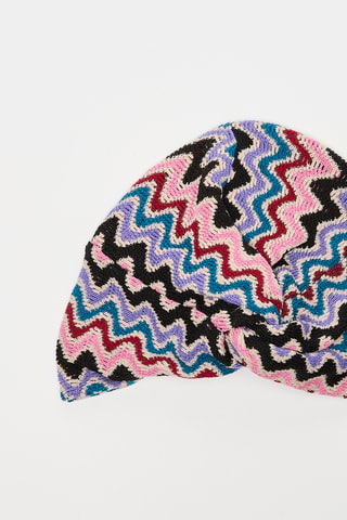 Turban en laine - Rose et mauve
