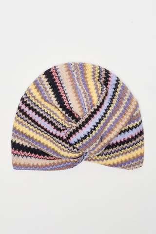 Turban en laine - Noir et marron