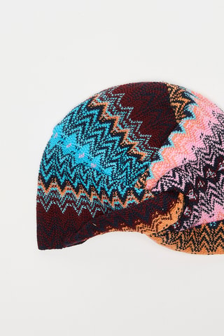 Turban en laine - Marron et turquoise