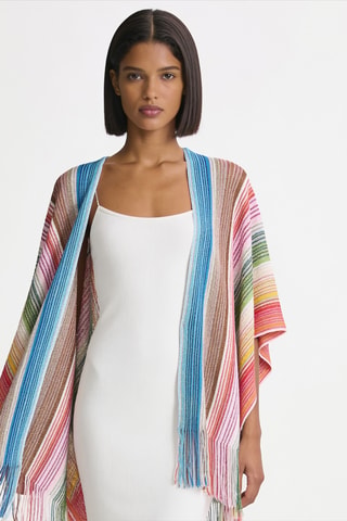 Poncho - Bleu et rose