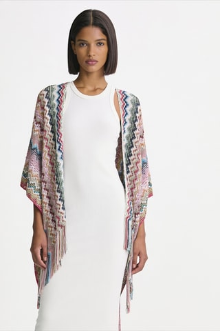 Poncho - Blanc et rouge
