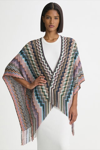 Poncho - Marron et bleu