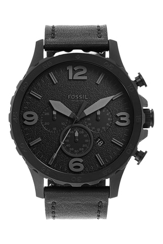Orologio al quarzo in pelle - Cronografo - Nero