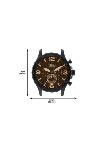 Orologio al quarzo in pelle - Cronografo - Marrone e nero