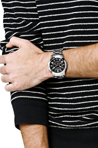Orologio al quarzo in acciaio - Cronografo - Argentato