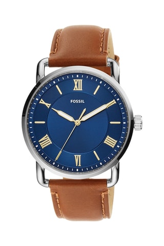 Orologio al quarzo in pelle - Marrone e argentato