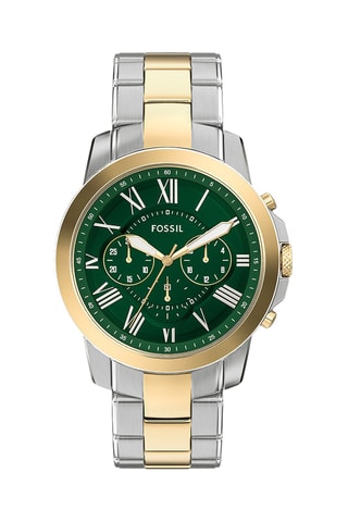 Orologio al quarzo in acciaio - Cronografo- Dorato e argentato 