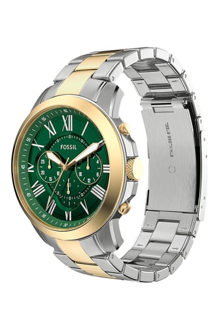Orologio al quarzo in acciaio - Cronografo- Dorato e argentato 