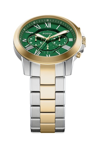Orologio al quarzo in acciaio - Cronografo- Dorato e argentato 