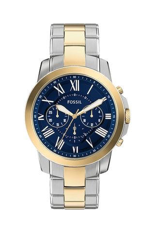 Orologio al quarzo in acciaio - Cronografo- Dorato e argentato 