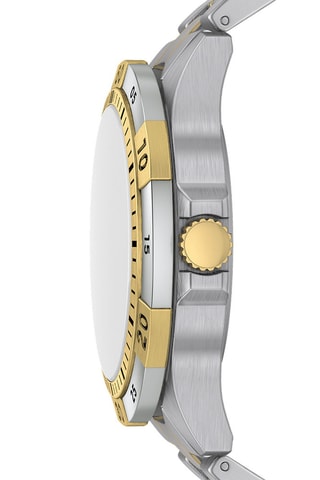 Orologio al quarzo in acciaio - Cronografo - Argentato e dorato