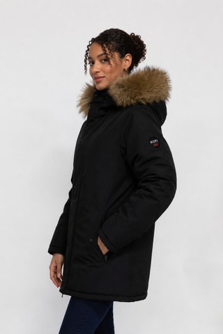 Parka à capuche Asna - Marron et noir