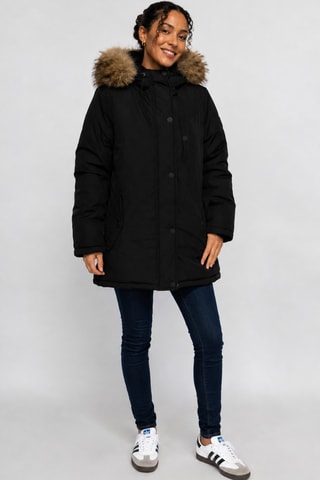 Parka à capuche Asna - Marron et noir