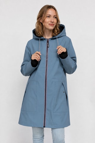 Parka impérméable à capuche Raina - Noir et bleu