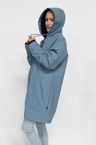 Parka impérméable à capuche Raina - Noir et bleu