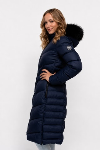 Doudoune à capuche Dorina - Bleu et noir