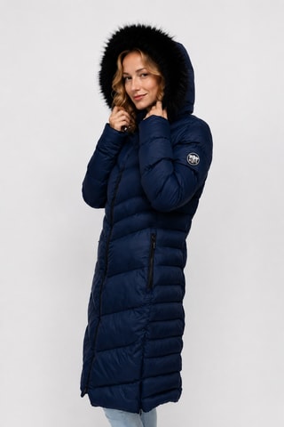 Doudoune à capuche Dorina - Bleu et noir