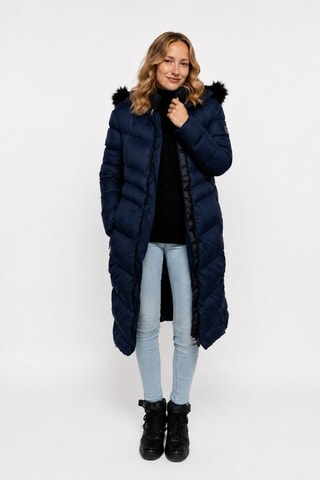 Doudoune à capuche Dorina - Bleu et noir