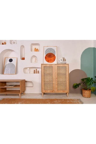 Armoire en chêne 2 portes Hazeran - 40 x 110 x 90 cm