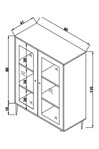Armoire en chêne 2 portes Hazeran - 40 x 110 x 90 cm