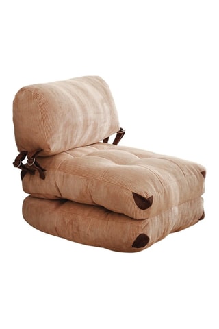 Sofa convertible Fold Kadife - Camel - Revêtement tissu