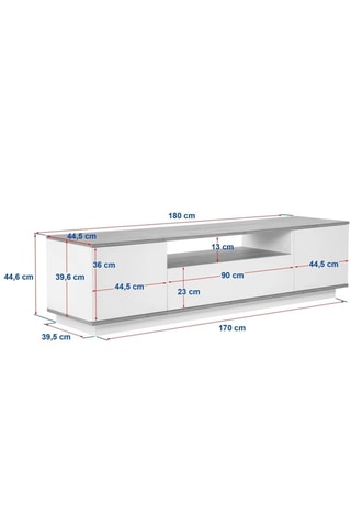 Meuble TV 3 portes Veramont - 44,5 x 180 x 44,6 cm