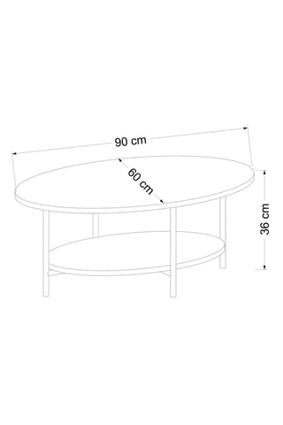 Table basse - 90 x 60 x 36 cm