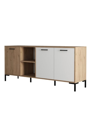 Buffet 3 portes Imitation bois et blanc