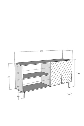Console 4 portes - 150 x 75 x 32 cm