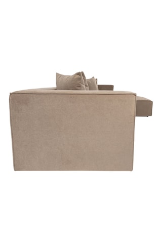 Canapé angle droit Sora - Beige - 4 à 5 places - Revêtement en lin