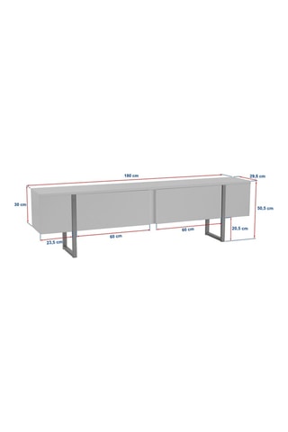 Meuble TV 2 abattants - 180 x 50,5 x 29,5 cm