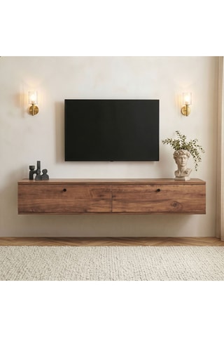 Meuble TV 2 abattants Ligne - 160 x 25 x 25 cm