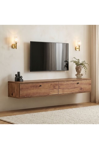 Meuble TV 2 abattants Ligne - 160 x 25 x 25 cm