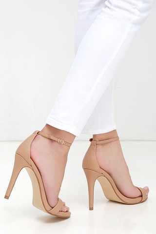 Sandalias de piel de tacón Stecy - Beige