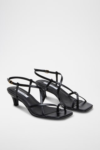 Sandalias de piel de tacón Treana - Negro