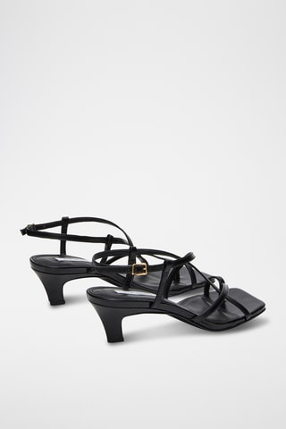 Sandalias de piel de tacón Treana - Negro