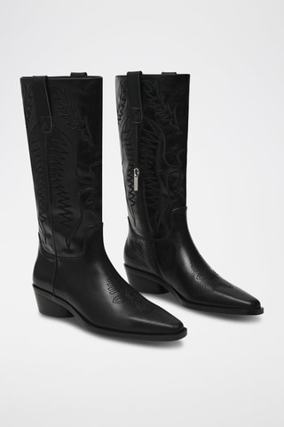Botas de piel Trevi - Negro