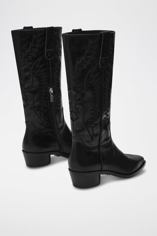 Botas de piel Trevi - Negro