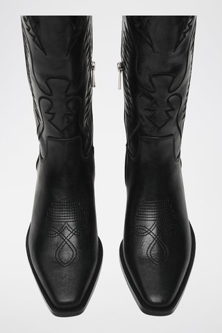 Botas de piel Trevi - Negro