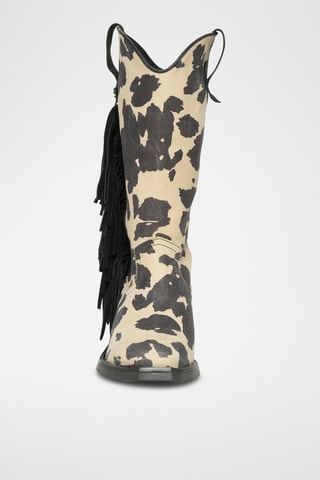 Botas de piel Wallace - Beige y negro