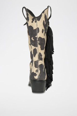 Botas de piel Wallace - Beige y negro