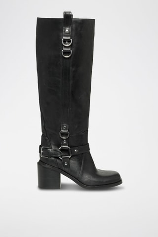 Botas de piel Vase - Negro