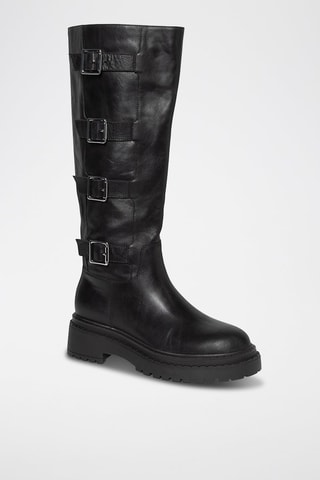 Botas de piel Solo - Negro