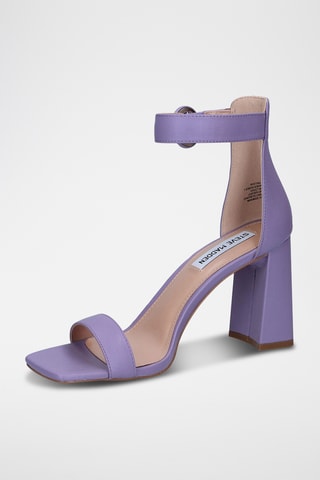 Sandalias de piel de tacón Riveting - Violeta