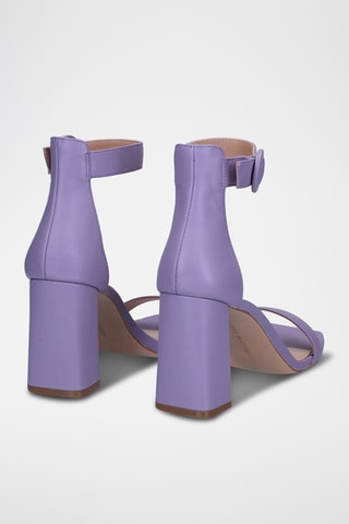 Sandalias de piel de tacón Riveting - Violeta