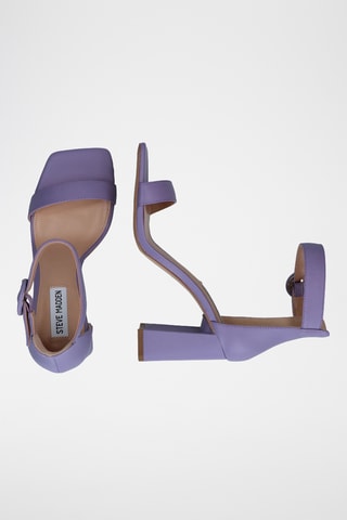 Sandalias de piel de tacón Riveting - Violeta